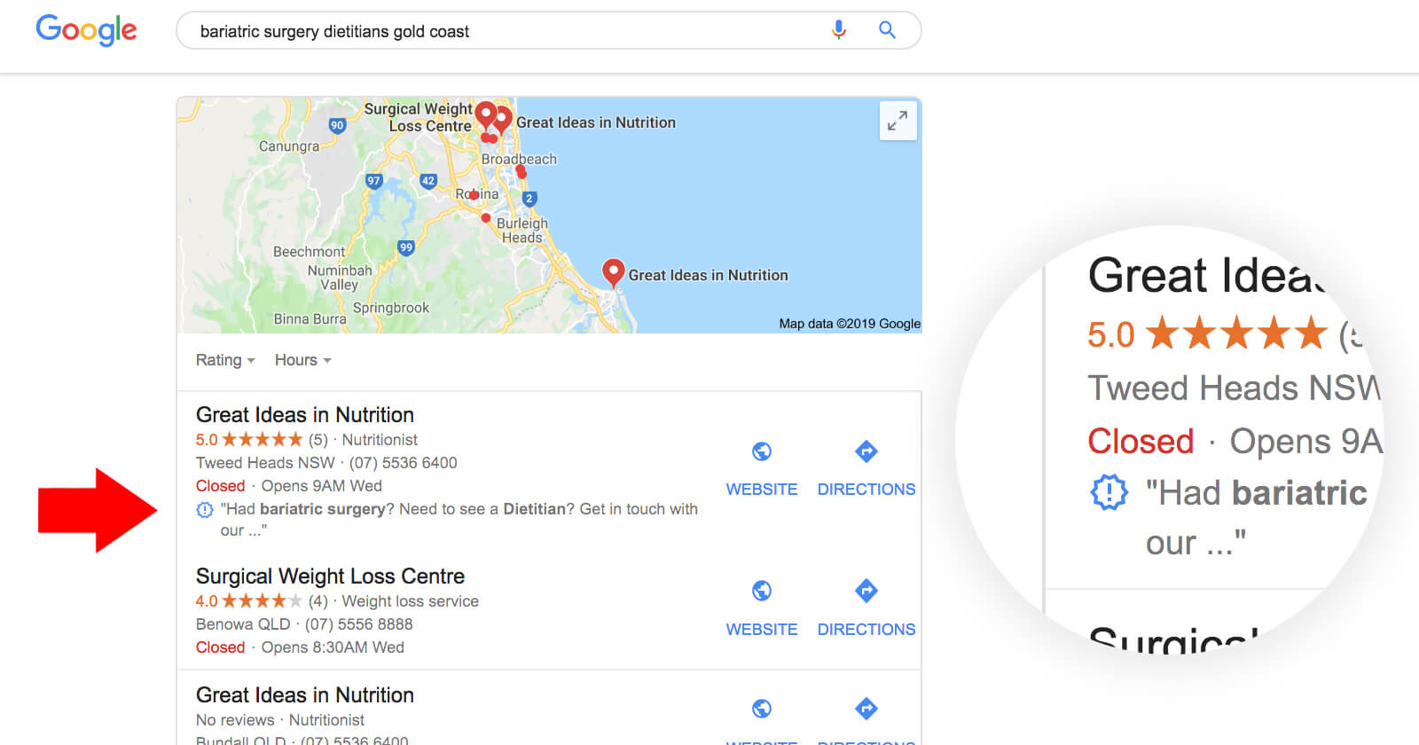 ¿Qué significan los símbolos en Map Pack y Local Finder de Google?