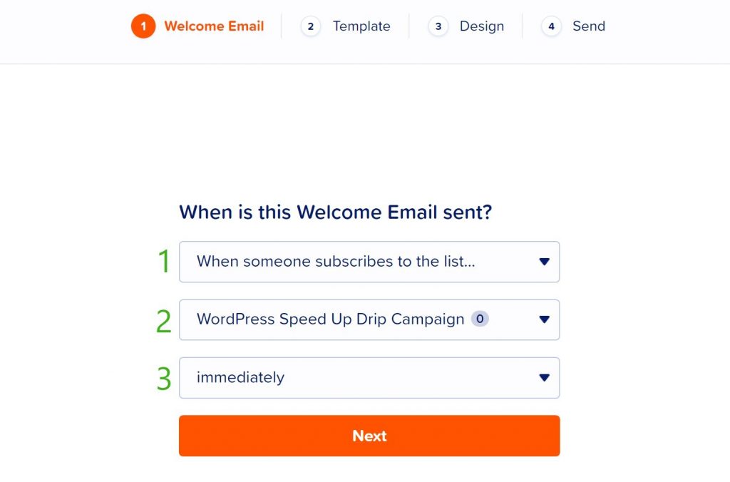 Configurar el correo electrónico de bienvenida