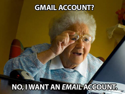 correo electrónico de anciana