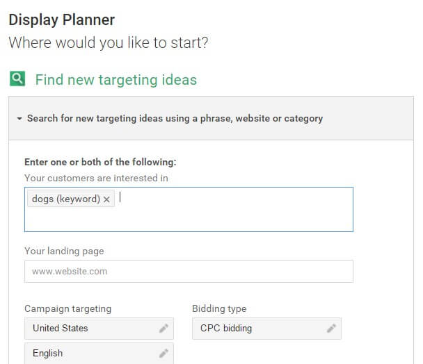 google-display-planner-enter-keyword