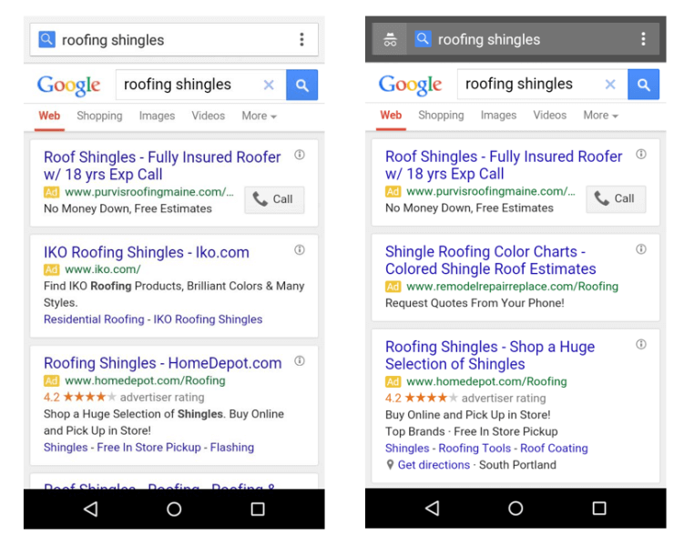 google-mobile-text-ads-three-ads-roofing-shingles-sidebyside