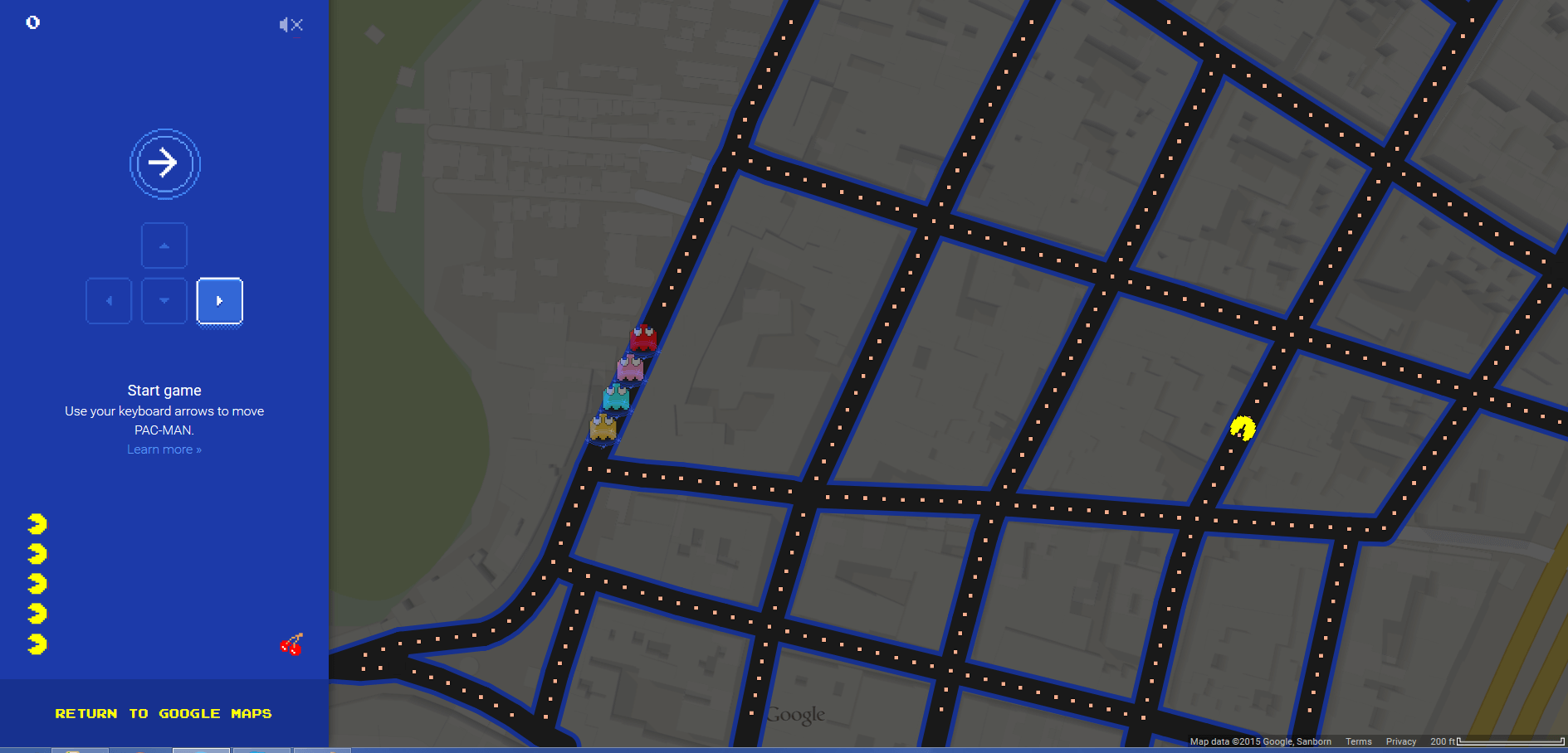Google pac-map screen
