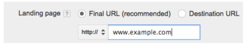 URL final en las URL mejoradas de Google AdWords