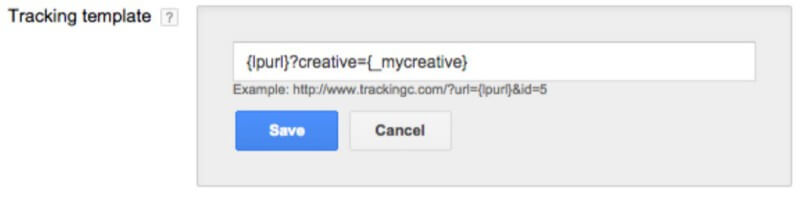 plantilla de seguimiento de URL mejoradas de google adwords