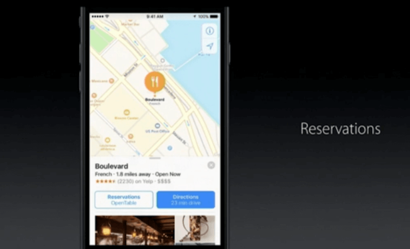 Reservas de Apple Maps