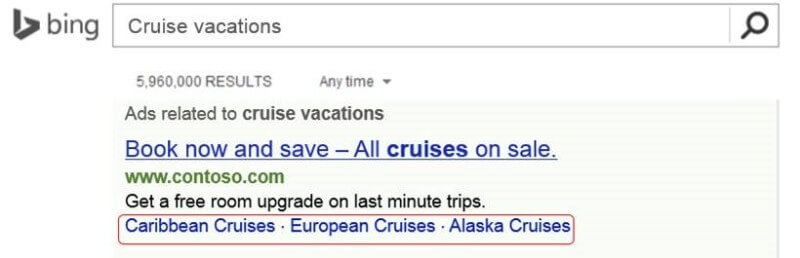 Enlaces de sitio dinámicos de Bing Ads