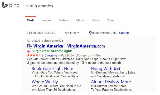 Los enlaces de sitio mejorados de Bing Ads se implementan a nivel mundial