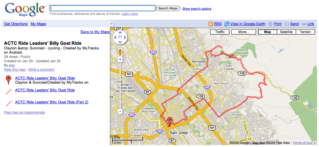 Google "My Tracks" utiliza el GPS de Android para capturar el rendimiento al aire libre