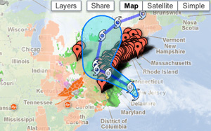 Google ha lanzado un mapa de crisis del huracán Sandy