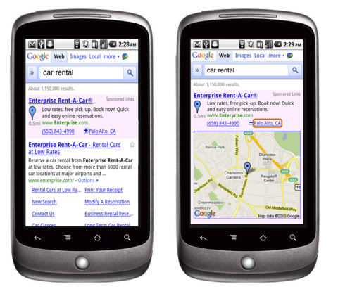 Google presenta anuncios de búsqueda "hiperlocales" para dispositivos móviles