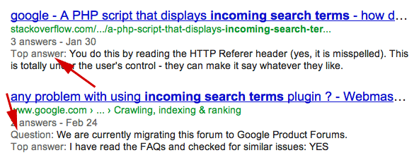 Los fragmentos del foro de discusión de Google ahora muestran las "Respuestas principales"