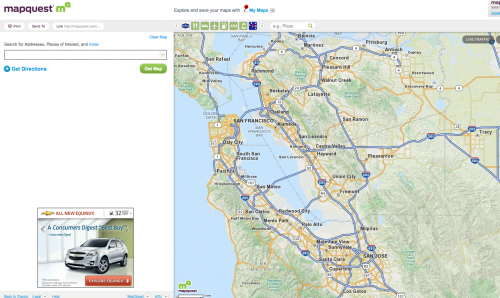 Mapquest presenta una nueva apariencia, nuevas capacidades