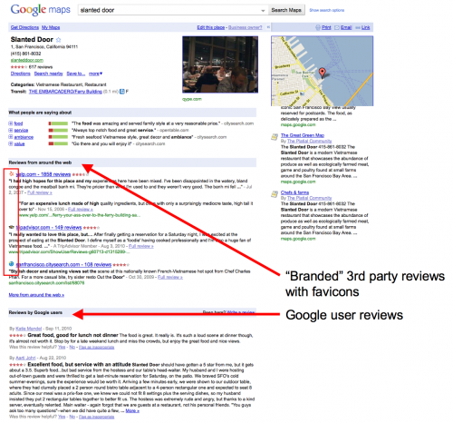 Segmentación de Google, categorización de reseñas en páginas de lugares